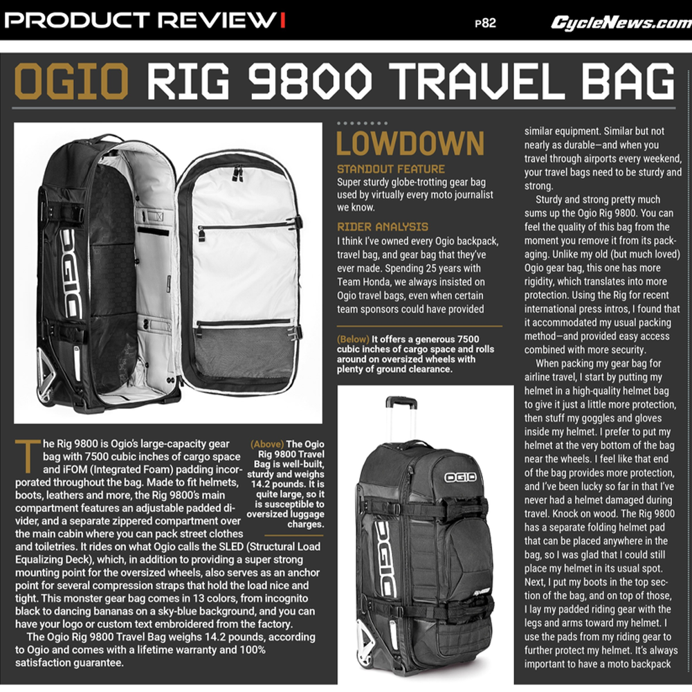 CYCLE NEWS x OGIO Rig 9800